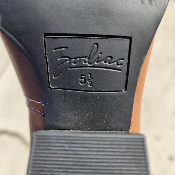 Zodiac Dawson Western Tall Boots - Brown/Cream Leather - Size 5.5M- NEW - Picture 5 of 16